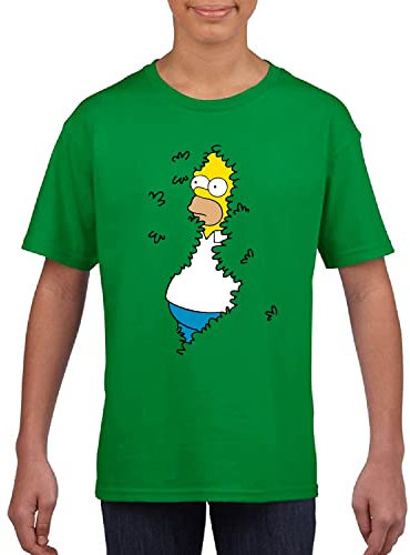 Arbustos Homer - Camiseta Manga Corta de niño (as4, Age, 10_Years, Regular, 10 años)
