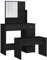 vidaXL Schminktisch Set, Frisiertisch mit Spiegel, Kosmetiktisch mit viel Stauraum, Schlafzimmer Tisch Make up Tisch, Modern, Schwarz