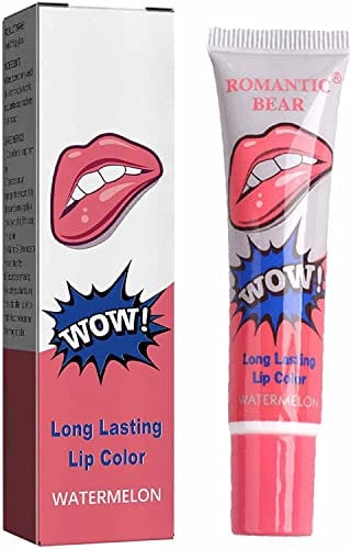 Peel Off Lip Stain, Waterproof Lipstick Matte Lip Gloss, Long Lasting Lip Tint Stain for Women Girls' Daily Makeup (watermelon red)