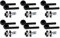 Golden Grace Straight T-Bar Design Door Handles on Round Rose with 2.5 Tubular Latch in Matt Black Finish, 6 Pairs - 52mm Diameter