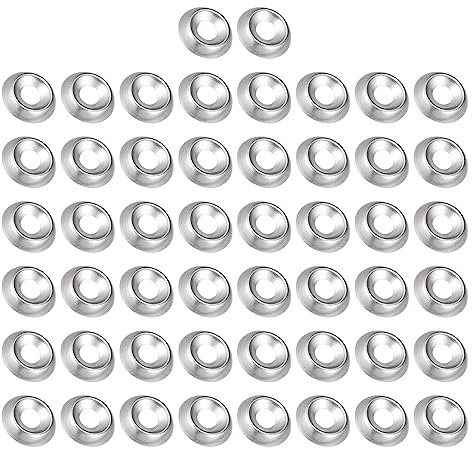 QUARKZMAN 4 x 11 x 2.3mm Coppa Rondella x 50pz 304 Inossidabile Acciaio Svasata Ferramenta per Famiglia Riparazione, [Argento Tono]