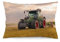 NIBABAEU Kissenbezug mit grünem Traktor, Pflügen, Müslifeld, dekorativer Kissenbezug, 40 x 60 cm, 1 Stück