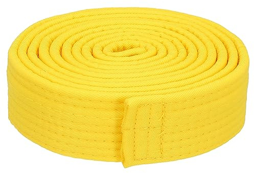 PATIKIL Taekwondo Farbe Rangliste Gürtel 1.5 x7.8Ft 2.4m Polyester Kampfsport Judo Karate Gürtel für Lehrpraxis Gelb
