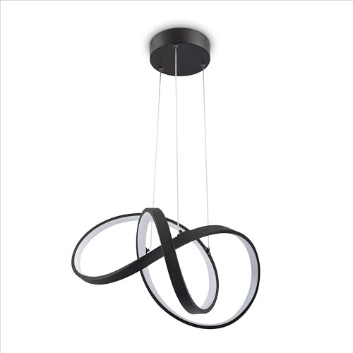 Paco Home Pendelleuchte Esstisch Lampe Deko Wohnzimmer LED Hängelampe Schlafzimmer Pendellampe Esszimmer Modern Stylisch, Lampenart:Typ 3, Farbe:Schwarz - Weiß