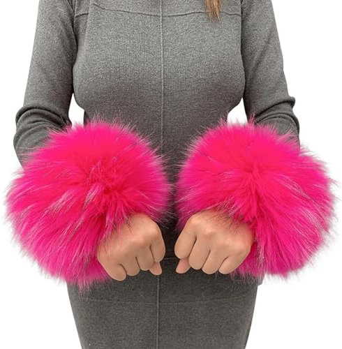Fourrure Manchette Femmes Doux Poignets En Fausse Fourrure Poignet Bague Poignet Winter Warm Manchettes Bracelet Bande de Poignet de Fourrure Chauffe-Bras Poignets pour Femmes Filles