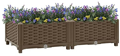 Rantry Fioriera Rialzata Mobile da Esterno - Aiuola per Orto e Balcone - Orto Verticale 80x40x23 cm in Polipropilene