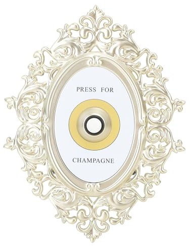 JDEFARF Presse pour Bouton Vintage Encadré de Champagne, Mini Presse pour Bouton de Champagne, Sonnette de Porte Décorative sur Le Thème du Champagne pour Fête de Noël, Maison, Hôtel