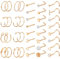 LOLIAS 23/40 Stück Nasenpiercing Set - 20G Silber Nasenring, L-förmige Gold Nasenstecker, Nostril Piercing Ring Mit CZ Schmuck für Damen Herren - Chirurgenstahl
