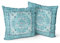 Snylcce Boho Throw Pillow Covers Set von 2 Deep Sky Blue Antique & Vintage Design, Double-Sided Pattern - 45x45 cm Soft Cushion Covers für Garten Couch, Sofa, Bett - Dekorative 18x18 Inch Pillowcases