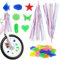 170 Stück Fahrrad Dekoration, Fahrrad Zubehör Kinder, Puppensitz für Kinderfahrrad, Kinderfahrrad Zubehör, Luftschlangen, Speichenreflektoren Fahrrad Kinder, Fahrradspeichen Deko Kinder