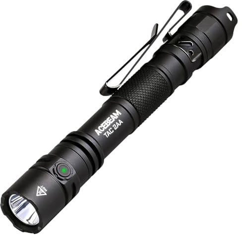 ACEBEAM TAC 2AA EDC Tactical Dual Modes Rechargeable, 1600 High Lumens, Dual Switch Pocket LED, Super Bright Small Torch for Emergency, Camping, Home