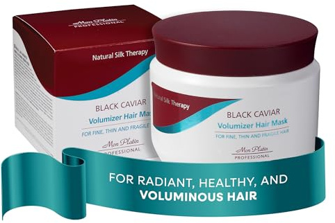 Mon Platin Professional Black Caviar Volumizing Hair Mask for Fine, Thin, and Fragile Hair - Enriched with Black Caviar, Deep Conditioning, SLS/Salt-Free, 500ml
