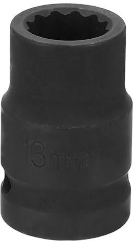 sourcing map 12-Point Impact Socket 1/2 Inch Drive 13mm Metric Cr-V Shallow Impact Socket Nut Driver Wrench for Auto Repair