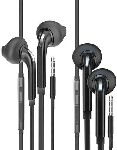 Écouteurs Filaires 3.5mm Prise Compatible Avec Samsung Galaxy(Lot de 2)écouteur Intra-auriculaires Oreillettes Réducteur de Bruit Téléphone Musique Gaming Ordinateur Casque Audio Filaire Jack Portable