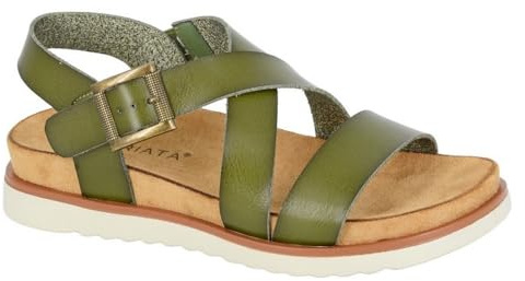 Cipriata L649E-6 Womens Halter Back Sandal Green PU size 6