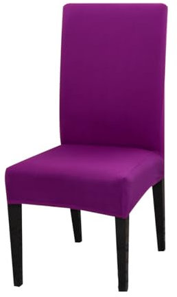 Anevous 6er Set Stuhlhussen, Stretch Abnehmbare Stuhlbezug, Waschbar Esszimmerstuhl Stuhlhusse, Elastische Bezüge Stuhlüberzug für Hotel, Haus, Party, Hochzeit Deko, Bankett, Restaurant,Lila A