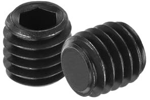 sourcing map 10Pcs Hex Socket Grub Screw, M6x6mm Alloy Steel Head Socket Set Screws Flat Point Grub Bolt for Door Handles, Light Fixture Repair, Black