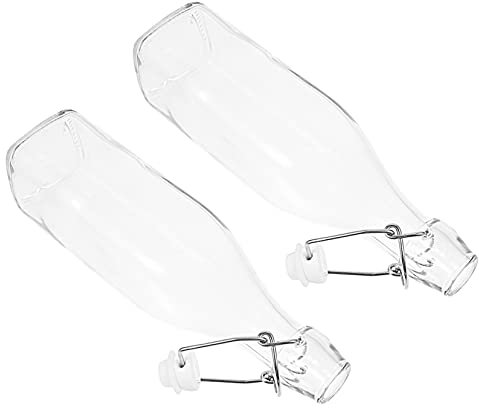 VINTORKY Ölflasche Trinkflasche Mit Fruchteinsatz Ölflaschen 500ml Versiegelte Glasflasche Mit Flip Top Für Essig ö Und Getränke Ideal Für Die Küche Und Selbstabfüllung