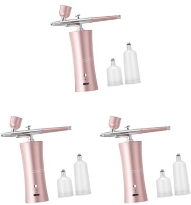 Set di 3 aerografi per auto, 25 PSI, spray a pressione per barbiere, per nail art, rosa, 15 cm