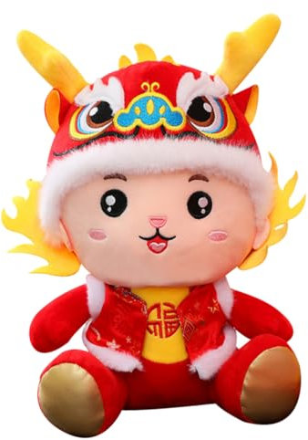 HIAKDOFT Dragon Peluche Jouet Peluche Dragon pour Décoration du Nouvel an Chinois pour Fêtes Et