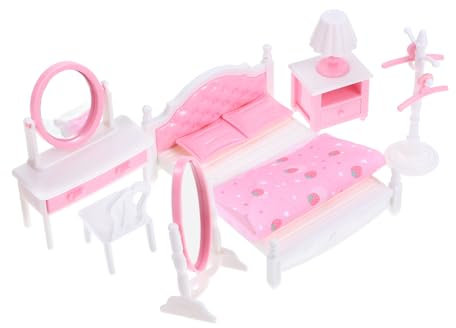 LRXIYODE 1 Satz Miniaturmöbelmodell Puppenhaus Möbel Mini-puppenmöbel Puppenhaus-puppenmöbel Layout Der Puppenhausszene Mini-hausverzierung Puppenhausszene Requisite Rosa Abs