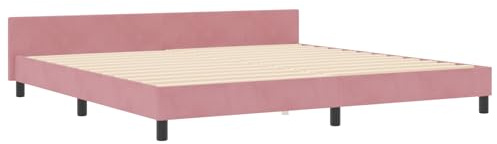vidaXL Bettgestell mit Kopfteil Rosa 200 x 200 cm Samt, Modernes Schlafzimmer, Samt Bettgestell, stylisches Schlafen, minimalistisches Design, entspannende Möbel