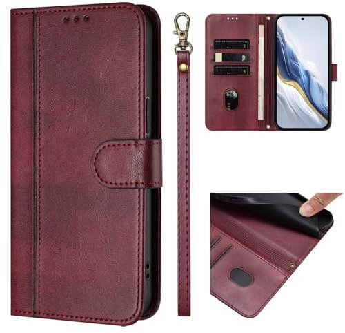 Funda para ASUS Zenfone 11 Ultra,Cuero PU Carcasa,Tipo Libro Flip Case con Tarjetas y Cartera,Soporte Plegable,Cierre magnético,Capa (Rojo)