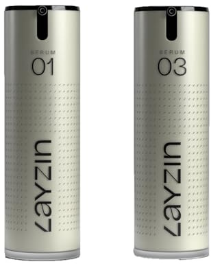 LAYZIN Augen- und Gesichts-Duo mit Hyaluronsäure und Augenserum – Feuchtigkeitsspendendes Gesichtsserum und Augenpflege – SERUM 01 und SERUM 03 mit Koffein & Pentavitin – Tägliche Anwendung – 2 Stück