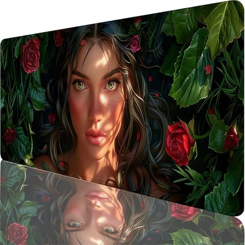 Tapis de Souris Vert, Tapis de Souris XXL 1000x500x3mm, Extended Sous Main Bureau avec Bords Cousus, Gaming Mouse Pad Améliore la Précision et Rapidité, pour Gamer, Ordinateur, PC Cadeau, Femme N-7878