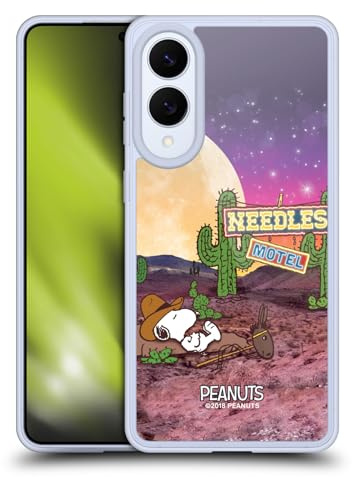 Head Case Designs Offizielle Peanuts Nebelfleck-Kaktus Nadeln Snoopy Raumcowboy Gel Handyhülle Hülle [Militärischer Schutzgrad] Kompatibel mit Samsung Galaxy S25 Edge