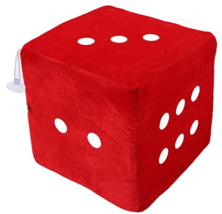 Chiyyak Plüsch-Würfel Gefülltes Würfel-Spielzeug 20cm Großes, Weiches Würfel Kissen für -Heim Dekor mit Schwamm Füllung für Sofa-Auto-Dekoration (Rot)