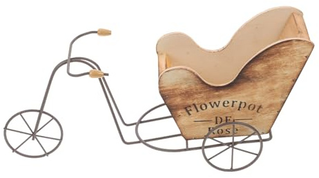 DECORNIJIA Vintage Fahrradmodell Pflanzgefäß Aus Metall Kleines Eisen Fahrrad Als Dekoration Für Wohnzimmer Kaminsims Und Regal Verschleißfest