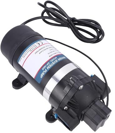 Fafeicy Pompa Elettrica a Membrana Ad Alta Pressione CA 110 V 160 PSI 1,5 GPM con Autoadescante e Protezione Sovraccarico Termico per Uso Domestico Automobilistico di (Spina UE 220-230 V 0,68 A)