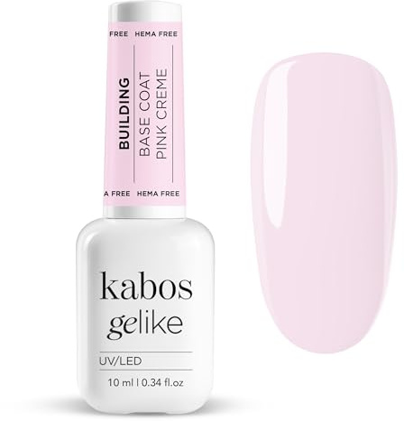 Kabos Gelike Building Base Coat Pink Creme 10ml für Nägel | UV Nagellack | Base