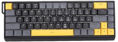 Tonysa Kabelgebundene Computertastatur, Leise Anti Ghosting RGB Hintergrundbeleuchtung, Schlanke 68 Tasten Tastatur mit Scherenschalter für Arbeitsspiele, Schwarzgrau