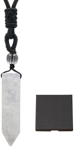 HIVTE Healing Crystal Necklace for Men Women Polished Natural Stone Pendant Adjustable Braided Rope Reiki Jewellery