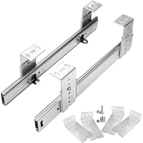 Glissières de tiroir 12, 14, 16 Pouces pour Tablette de Clavier – Support sous Le Bureau, glissières à roulement à Billes Robustes, Robustes, antirouille, Rail de Guidage de tiroir pour Plateau de