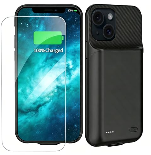 MIGAFEI Battery Case for iPhone 15 Plus, 13800 mAh Ultra-Slim Portable Extended Charger Cover for iPhone 15 Plus Charging Case (6.7 Inch)-Black