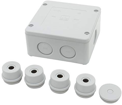 REV Verteilerkasten, 6-fach Abzweigkasten-Verteilerdose 100x100x50mm, IP54, grau