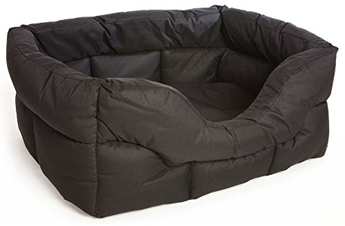 P & L Superior Pet Beds Heavy Duty Rectangular Waterproof Softee Bed, Large, 75 x 60 x 27 cm, Black