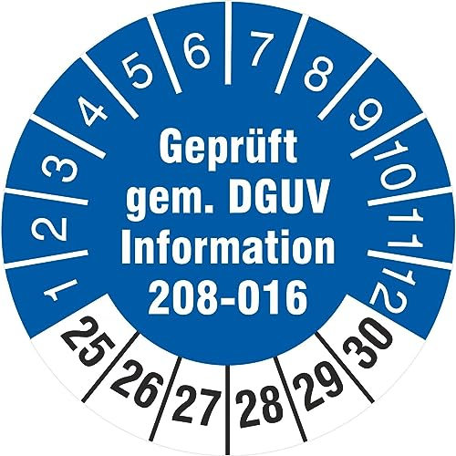 10 Prüfetiketten 30 mm geprüft DGUV Information 208-016 Leitern und Tritte 2025-2030