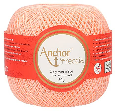 Anchor 4771016-00006 Häkelgarne, 100% Baumwolle, 6, Stärke 16, 88 Gramm