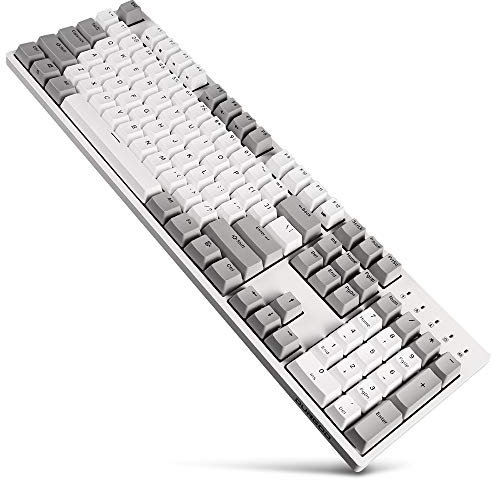Durgod Taurus K310 Clavier Mécanique de jeu complet - 104 Touches, US Layout, USB C, Touches Doubleshot PBT, Touches Programmables, NKRO Rollover, Windows & Mac (Cherry MX Brown, Blanco)