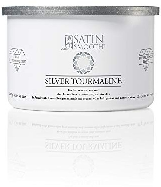 Satin Smooth Silver Tourmaline Hair Removal Wax - Professional Waxing for Sensitive Skin, Smooth Results, Ideal for Fine to Coarse Hair, 14 oz