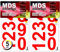 MDS Brand 5cm Zahlen Aufkleber Rot | Selbstklebende Klebezahlen | Vinyl Klebeziffer zum Aufkleben für Briefkasten, Büro Ordner, Hausnummer für Außen & Innen Peel (5cm, Rot)