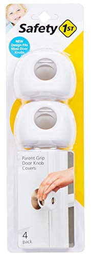 Safety 1st Parent Grip Door Knob Covers, White, One Size,4 Count (Pack of 1) (HS3260600), Packaging may vary