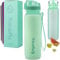 Hydracy Trinkflasche mit Fruchteinsatz - 500ml Wasserflasche - BPA-freie Trinkflasche mit Zeitmarkierung Auslaufsichere Sportflasche - Kondensationsfrei für Sport und Outdoor