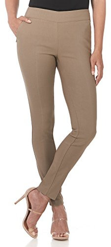REKUCCI Pantaloni da Donna Moderni Elasticizzati Skinny Senza Chiusure Controllo Addominale (52, Avena)
