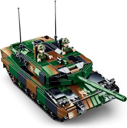 Sluban Klemmbausteine Sluban SL95709, Kampfpanzer Leopold (766 Teile) [M38-B0839], Spielset, Klemmbausteine, Soldaten, mit Spielfigur, Army, bunt