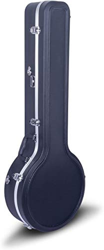 Crossrock ABS Molded Banjo Case for 5-String Resonator & Tenor Banjo | Black Shell, Plush Velvet Interior, Backpack Straps – Hard Foam Core Protection -Black (CRA861BJBK)